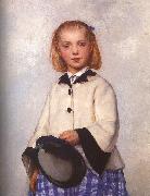 Albert Anker The Artist's Daughter Louise oil painting on canvas